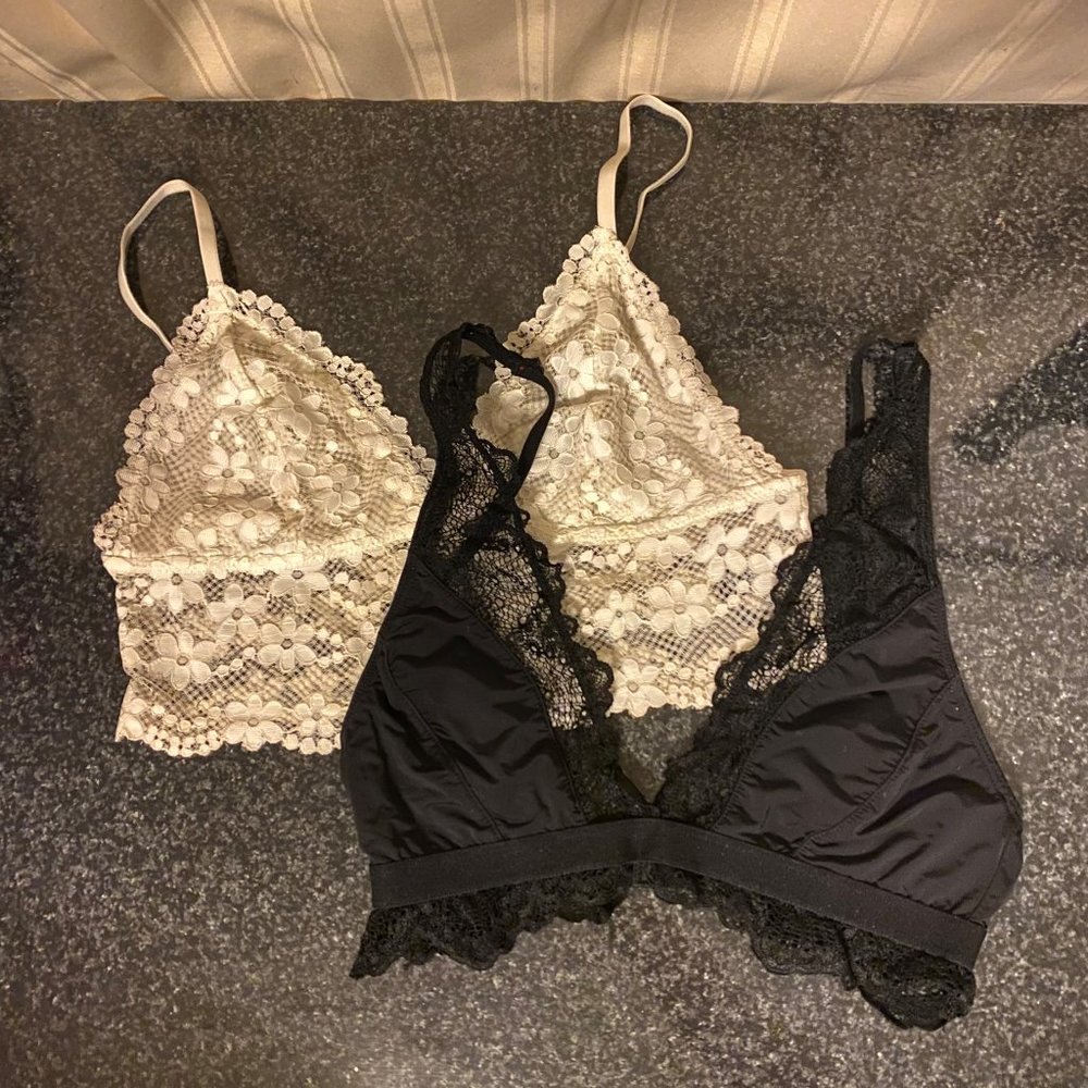 Two Dynamite Lace Bralettes Small